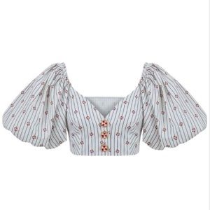 NWT - Emily in Paris Collection - Bouee Puff Sleeve Crop Top